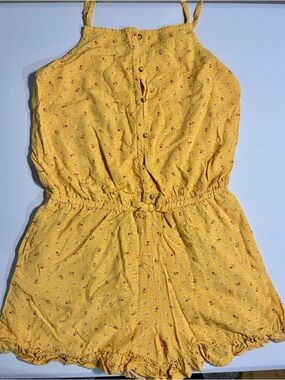 Cat & Jack Yellow Sleeveless Floral Romper